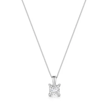 18ct White Gold 0.70ct Princess Cut Diamond Solitaire Pendant