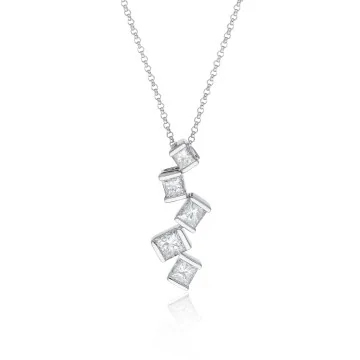 18ct White Gold Princess Cut Diamond 0.80ct Pendant