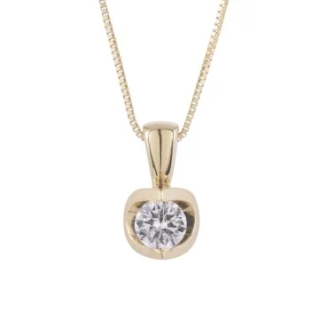 18ct Yellow Gold Brilliant Cut 0.30ct Diamond Pendant