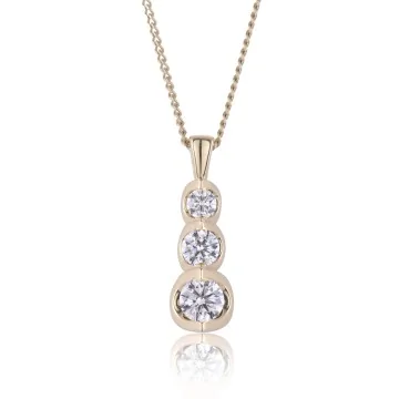 18ct Yellow Gold Brilliant Cut 0.50ct Diamond Drop Pendant