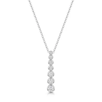 9ct White Gold 0.50ct Round Brilliant Diamond Drop Pendant