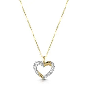 9ct Yellow Gold Round Brilliant 0.25ct Diamond Twist Heart Pendant- Chisholm Hunter Exclusive