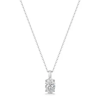 18ct White Gold Oval 0.50ct Lab Grown Diamond Pendant