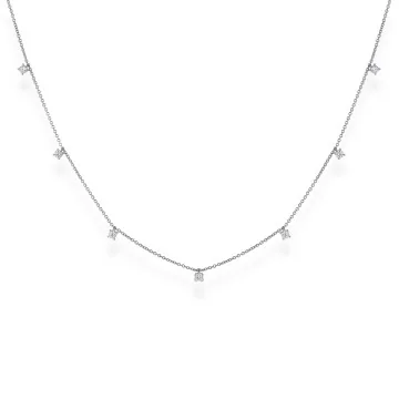 18ct White Gold Brilliant Cut 0.30ct Diamond Necklace
