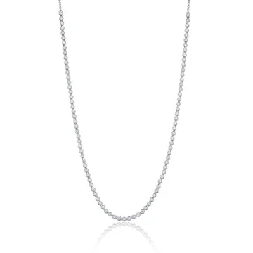 18ct White Gold Brilliant Cut 1.45ct Diamond Tennis Necklace