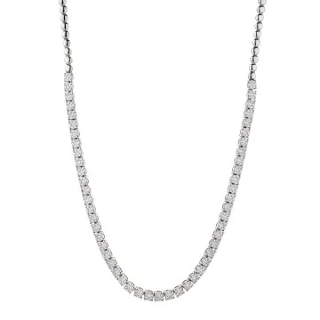 9ct White Gold Brilliant Cut 4.00ct Diamond Tennis Necklace