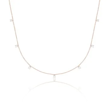 18ct Rose Gold Brilliant Cut 0.30ct Diamond Necklace 1