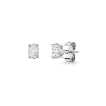 18ct White Gold Oval 0.50ct Diamond Solitaire Earrings