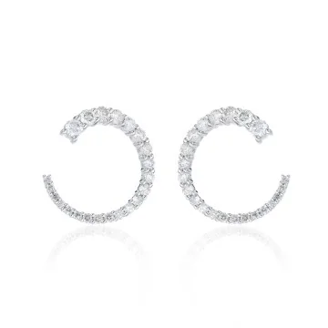 18ct White Gold Brilliant 1.45ct Diamond Hoop Earrings
