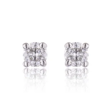9ct White Gold Brilliant Cut 0.10ct Diamond Stud Earrings