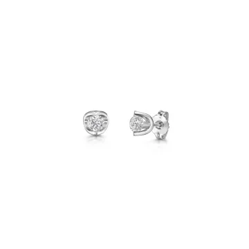 9ct White Gold Round Brilliant 0.40ct Diamond Open Solitaire Earrings