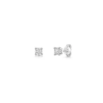 9ct White Gold Round Brilliant 0.50ct Diamond 4 Claw Earrings