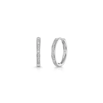 Chisholm Hunter 9ct White Gold 0.05ct Round Brilliant Diamond Hoops