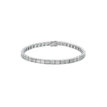 18ct White Gold Baguette Cut 5.25ct Diamond Bracelet
