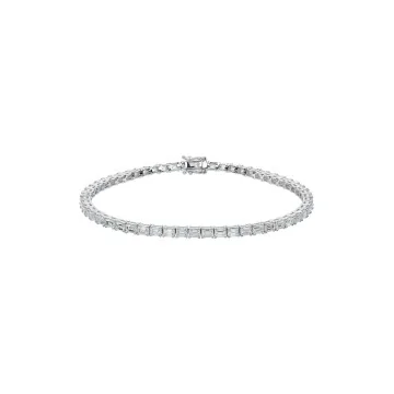 18ct White Gold Emerald Cut 6.00ct Diamond Bracelet