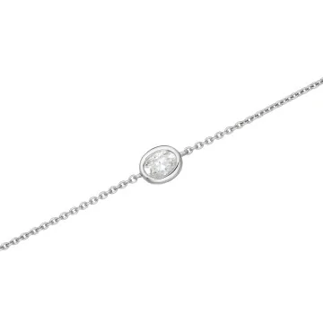 18ct White Gold 0.30ct Oval Solitaire Diamond Bracelet