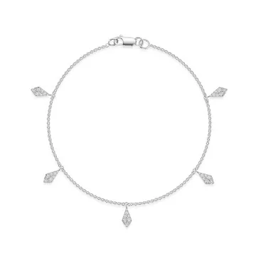 18ct White Gold Round Brilliant 0.33ct Diamond Kite Shape Multi-Drop Bracelet