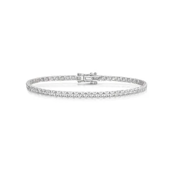 9ct White Gold 0.93ct Illusion Diamond Tennis Bracelet