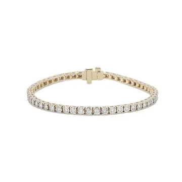 9ct Yellow Gold Brilliant Cut Diamond 2.00ct Tennis Bracelet