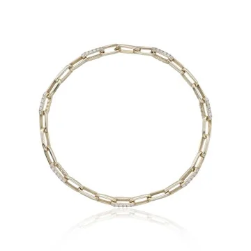 9ct Yellow Gold Round Brilliant Cut 0.95ct Diamond Bracelet