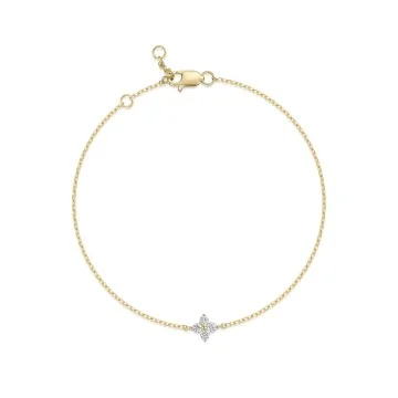 9ct Yellow Gold Round Brilliant 0.15ct Diamond Bracelet