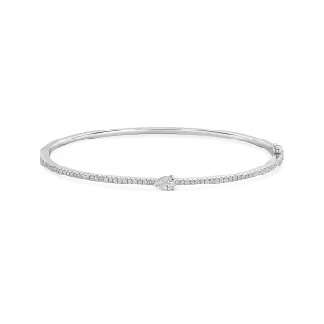 9ct White Gold 0.50ct Diamond Pear Bangle