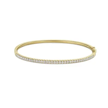 9ct Yellow Gold Round Brilliant 1.00ct Diamond Bangle