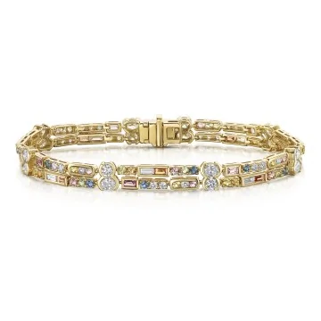 18ct Yellow Gold 3.70ct Sapphire & Lab Grown Diamond Bracelet