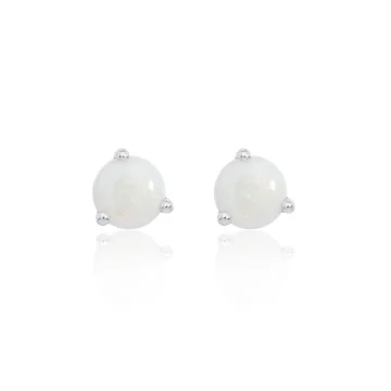 9ct White Gold Opal Stud Earrings