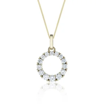 9ct Yellow Gold Cubic Zirconia Pendant