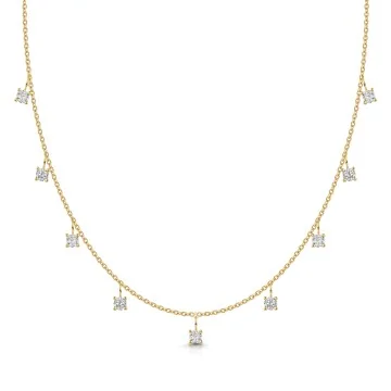9ct Yellow Gold Cubic Zirconia Adjustable Necklet 