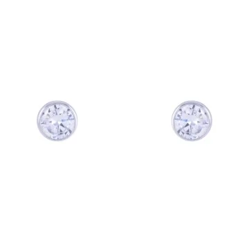 9ct White Gold Brilliant Cut Cubic Zirconia Stud Earrings