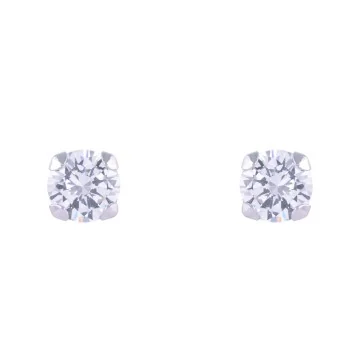 9ct White Gold Brilliant Cut Cubic Zirconia Stud Earrings