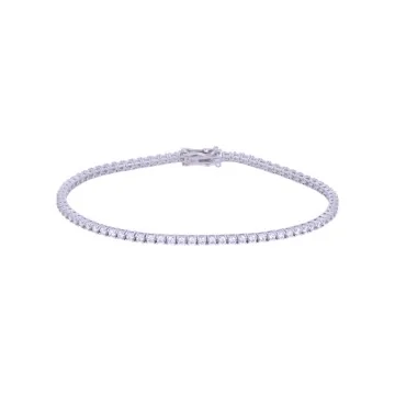 9ct White Gold Round Brilliant Cubic Zirconia Tennis Bracelet