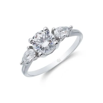 18ct White Gold Brilliant Cut 0.70ct Diamond Cluster Ring