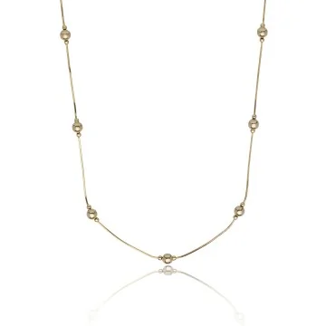 9ct Yellow Gold Mini Ball Necklace