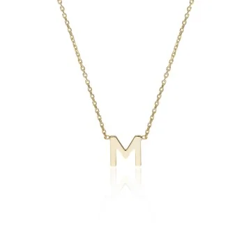 9ct Yellow Gold 'M' Letter Necklace