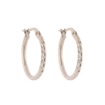 9ct Yellow Gold Diamond Cut Small Hoop Earrings
