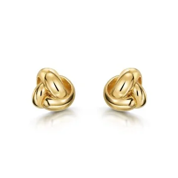 9ct Yellow Gold Triple Knot Stud Earrings