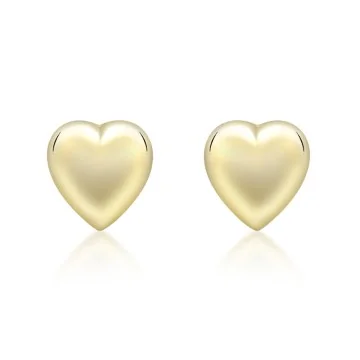 9ct Yellow Gold Mini Solid Heart Stud Earrings