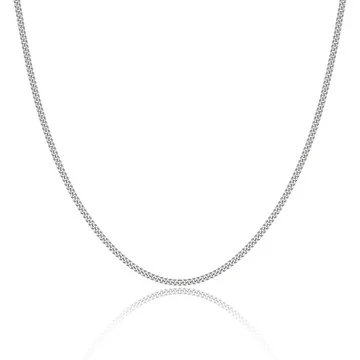 9ct White Gold Diamond Cut Curb Chain