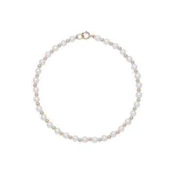 14ct Yellow Gold Bead and Freshwater Pearl Bracelet