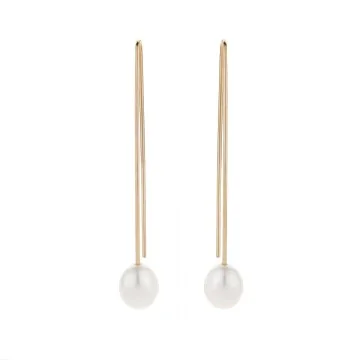 9ct Yellow Gold Freshwater Pearl 7-7.5mm Drop Earrings