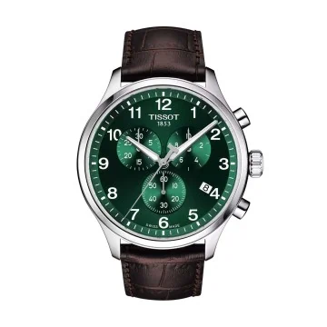 Tissot Chrono Green Dial Brwn Lthr Strap T1164171609200