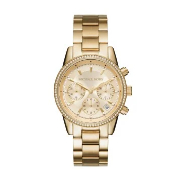 Michael Kors Bryant Gold Plated Chronograph 37mm Watch MK6356