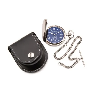 Jean Pierre Chrome Plated Mechanical Pocket Watch D36