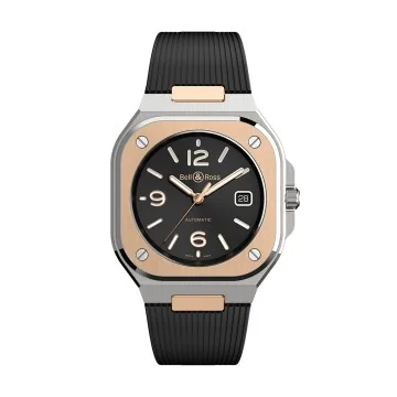 Bell & Ross BR-05 Black Steel and Gold 40mm Watch BR05A-BL-STPG/SRB