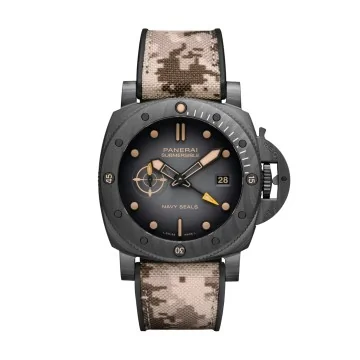 Panerai Submersible QuarantaQuattro GMT Navy SEALs Carbotech™ 44mm Men's Watch PAM01513