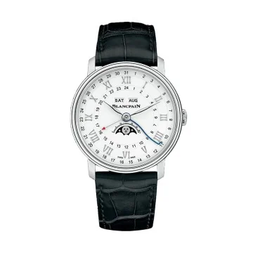 Ex-Display Blancpain Villeret Quantième Complet Phases de Lune GMT Watch 6676 1127 55B 20