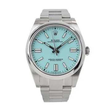 Pre-Owned Rolex Oyster Perpetual Turquoise Blue 41mm Watch 124300